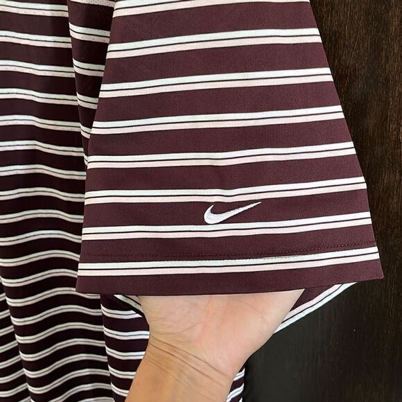 Men’s Nike Golf Burgundy/Wine Striped Polo XXL - Picture 4 of 5